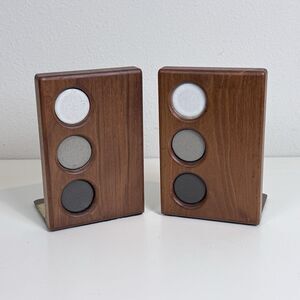 Vintage Jane & Gordon Martz Bookends MCM Walnut Pottery Marshall Studios 60s